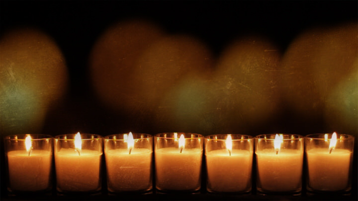 Row of 7 Candles